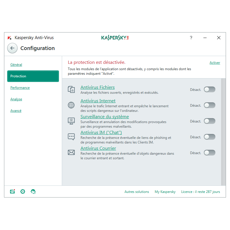 Achat licence Kaspersky Antivirus Mise à jour 2021 1  3 Postes