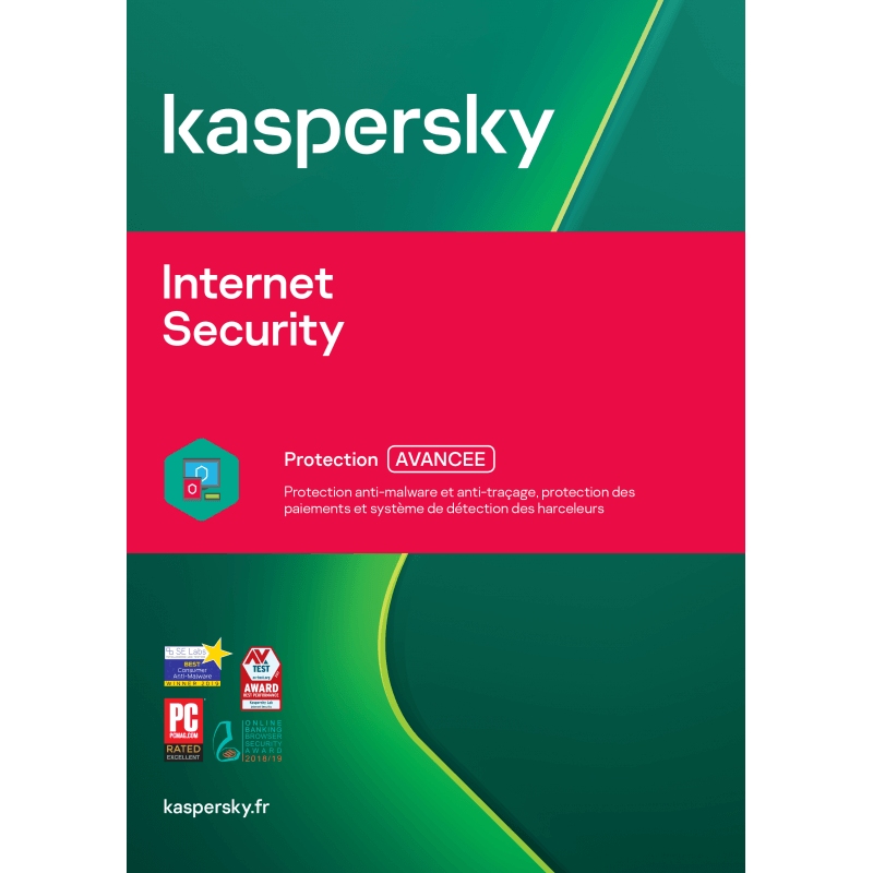 Logiciel Kaspersky Internet Security MAJ 2022 pour 1  3  5  10 Postes