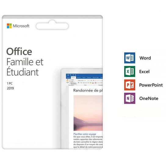 Microsoft Pack Office Famille et Étudiant 2019