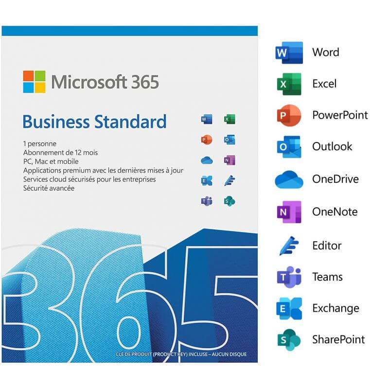 Microsoft 365 Business Standard avec la suite | 1 utilisateur