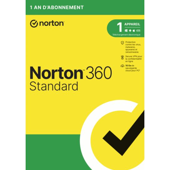 Norton 360 Standard 2024 - 1 Appareil 1 An