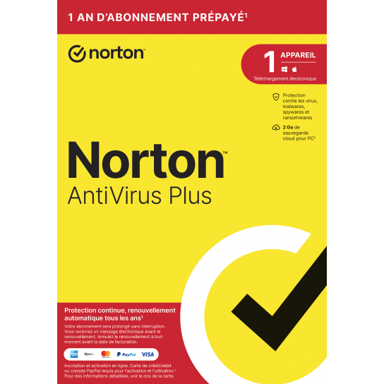 Norton Antivirus Plus 2024 - 1 Appareil 1 An