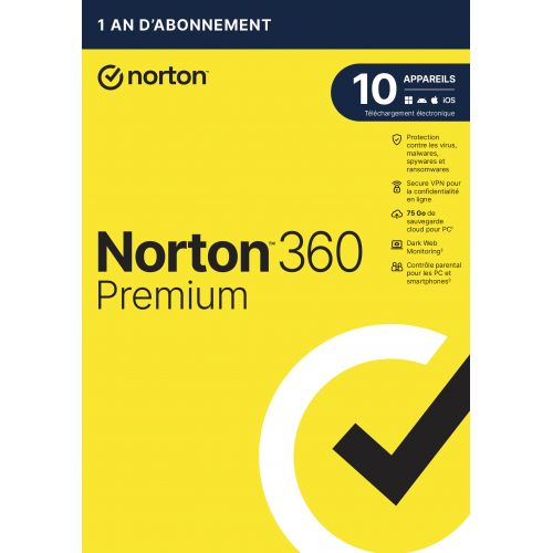 Norton 360 Premium - 10 Appareils - 1 An