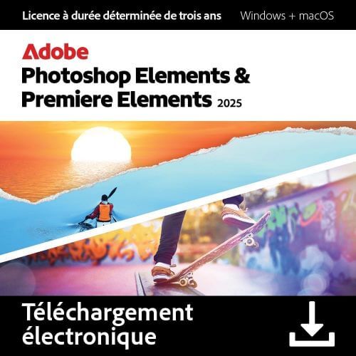 Adobe Photoshop Elements 2025 & Premiere Elements 2025 - 2 PC ou MAC