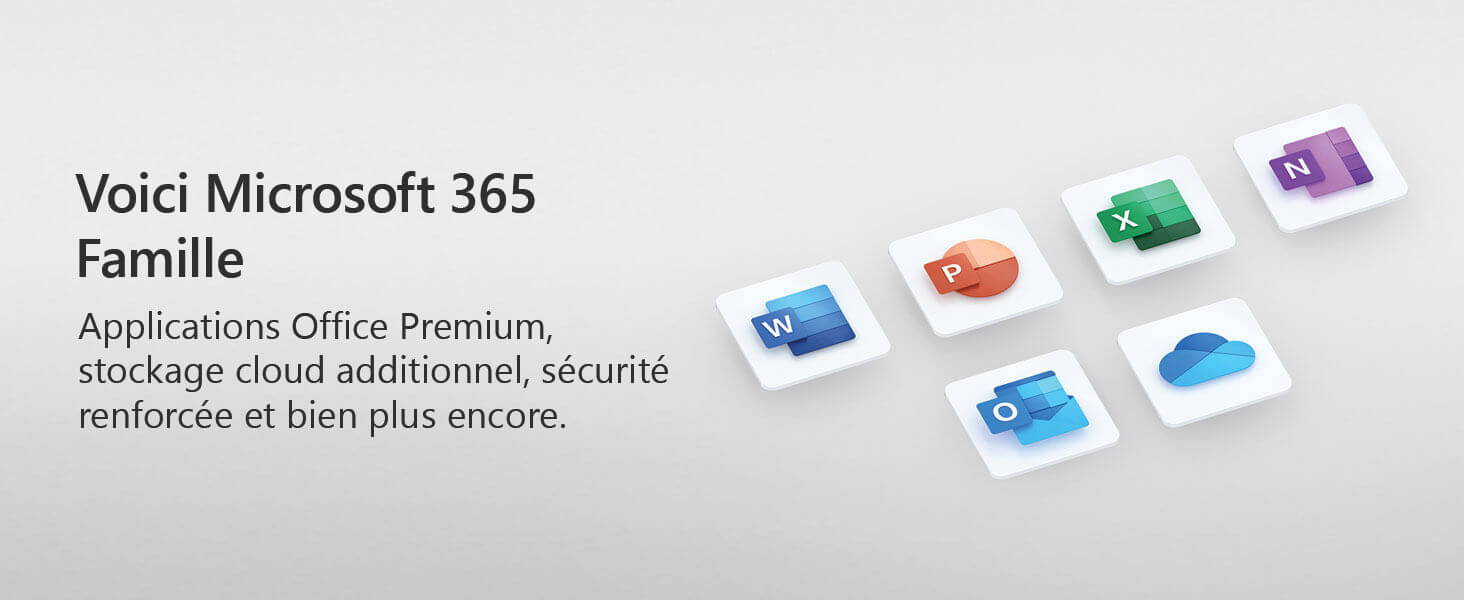 Microsoft 365 Famille  Abonnement d'un an pour 6 utilisateurs